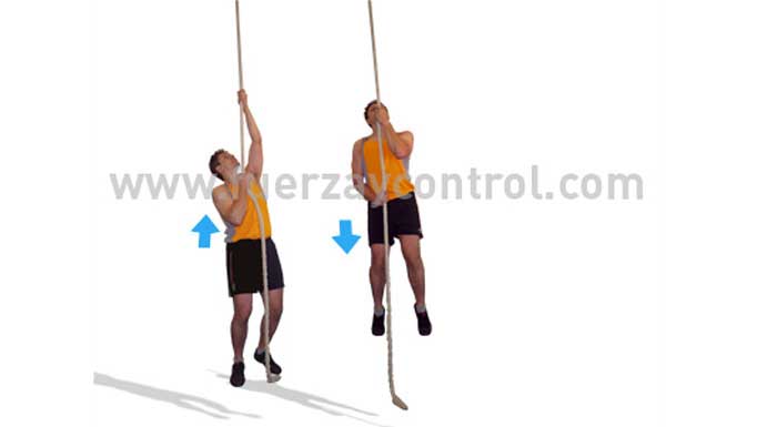 Entrenamiento de la trepa en cuerda: Las dominadas asimétricas en cuerda